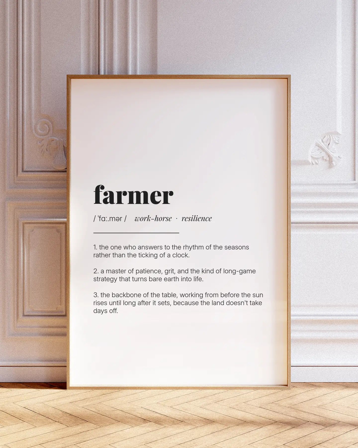 Definition Poster of Farmer on Gallery White background
