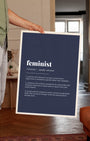 Definition Poster of Feminist on Deep Navy background