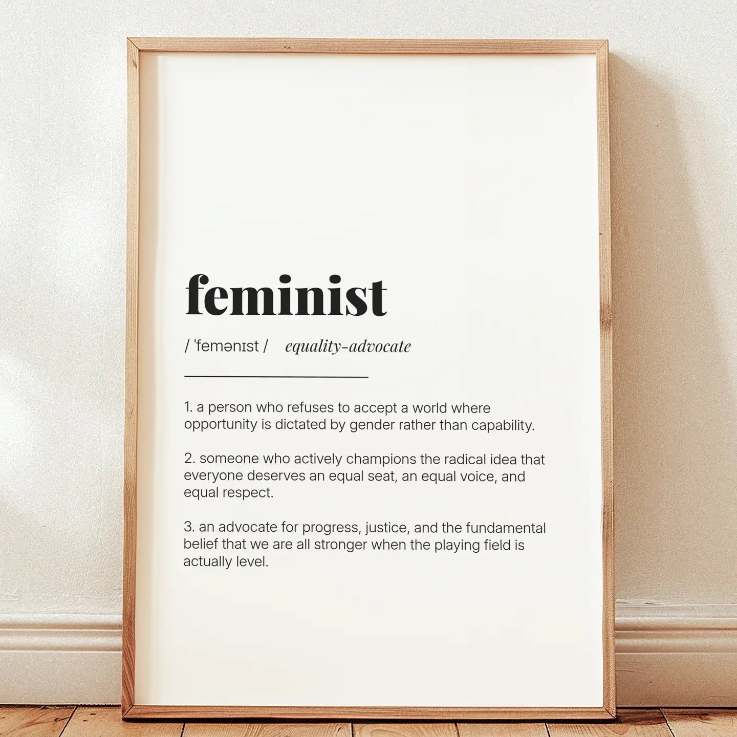 Definition Poster of Feminist on Gallery White background