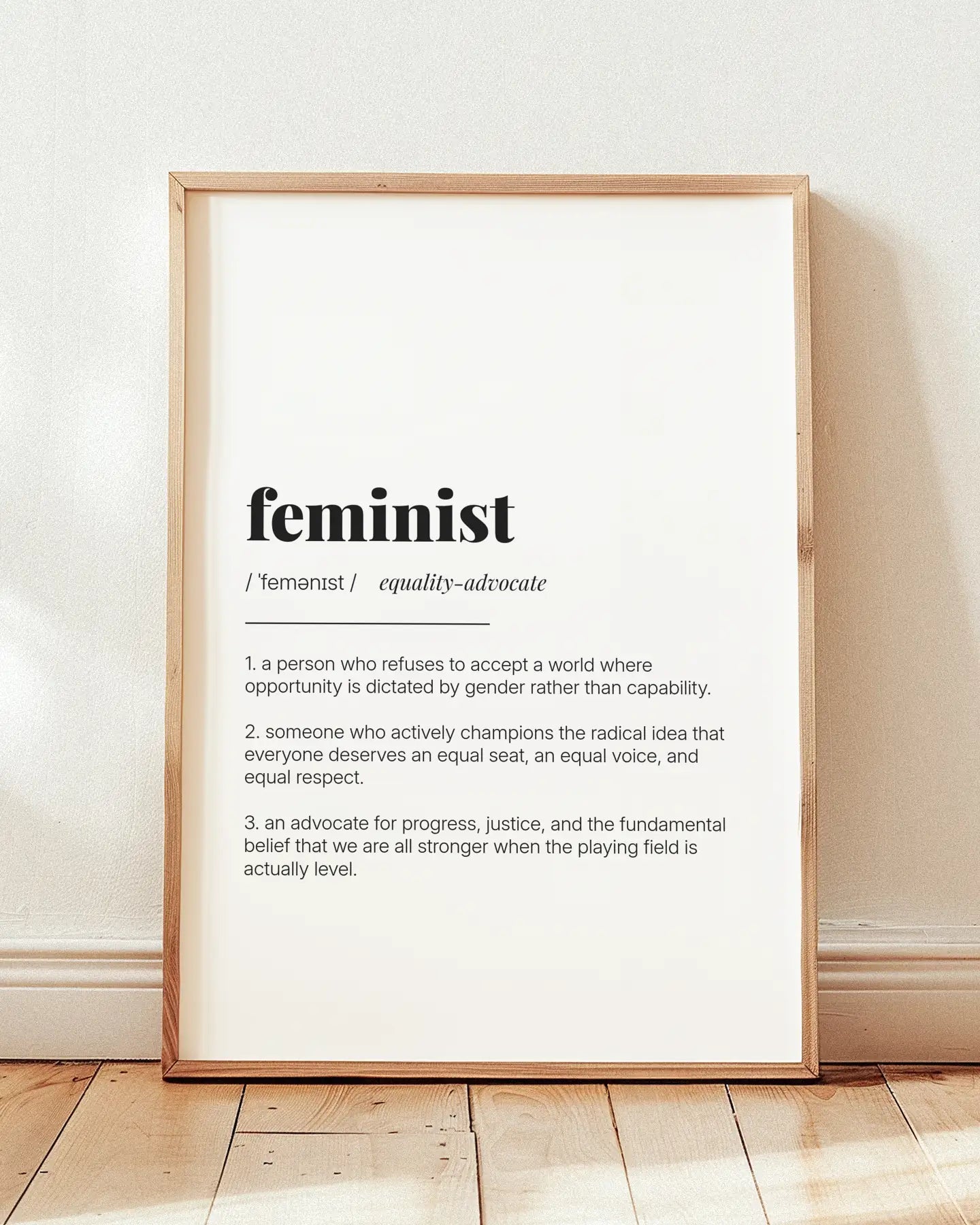 Definition Poster of Feminist on Gallery White background