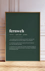 Definition Poster of Fernweh on Emerald background