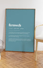 Definition Poster of Fernweh on Sea Glass background