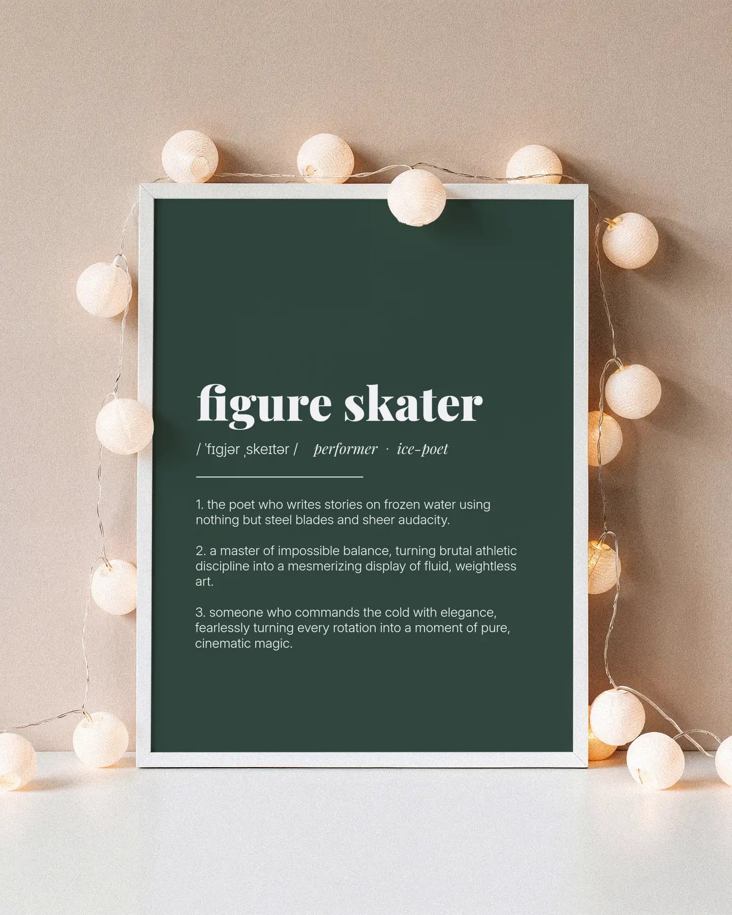 Definition Poster of Figure Skater on Emerald background