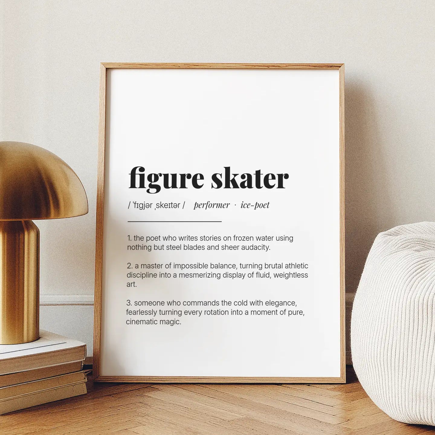 Definition Poster of Figure Skater on Gallery White background