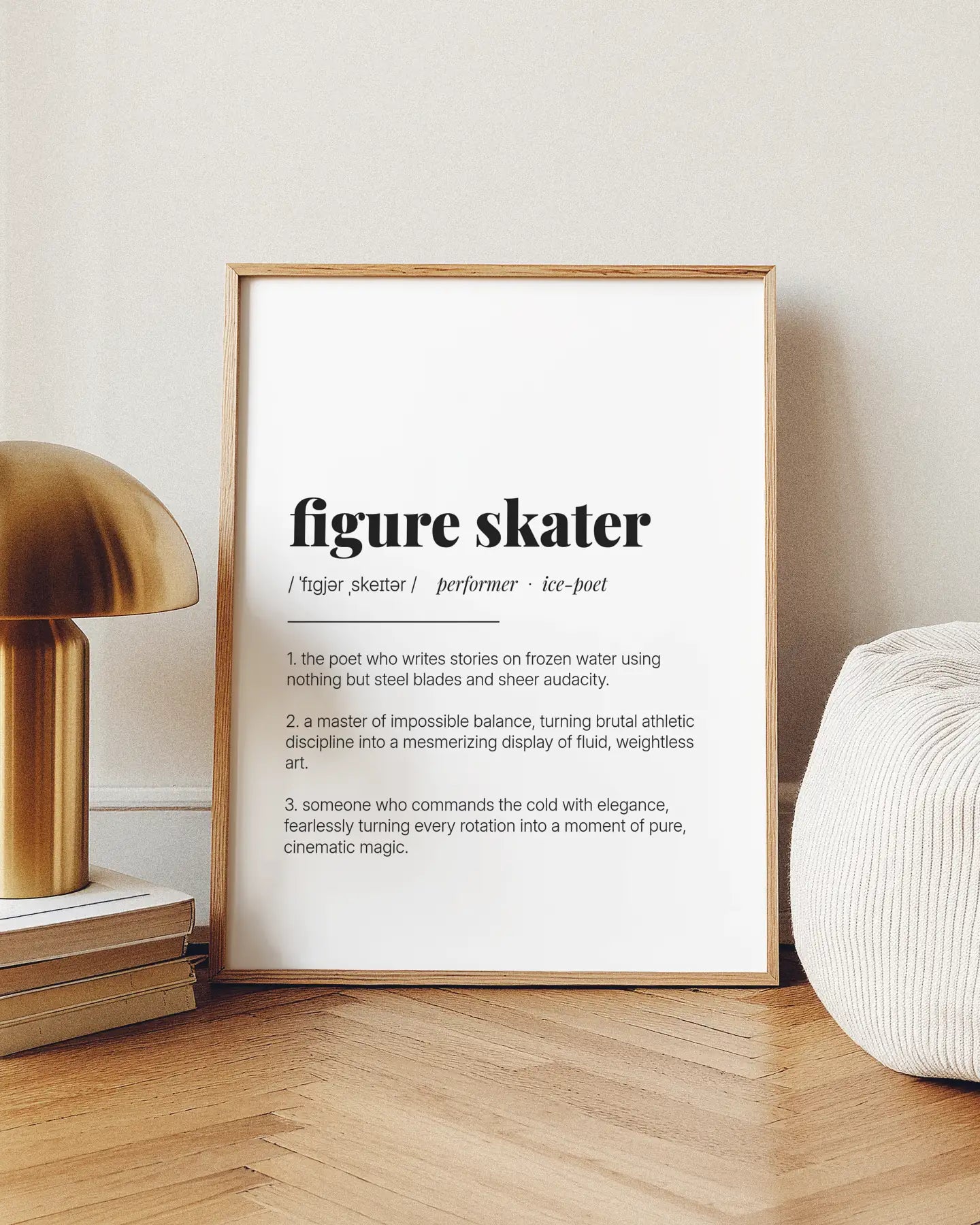 Definition Poster of Figure Skater on Gallery White background