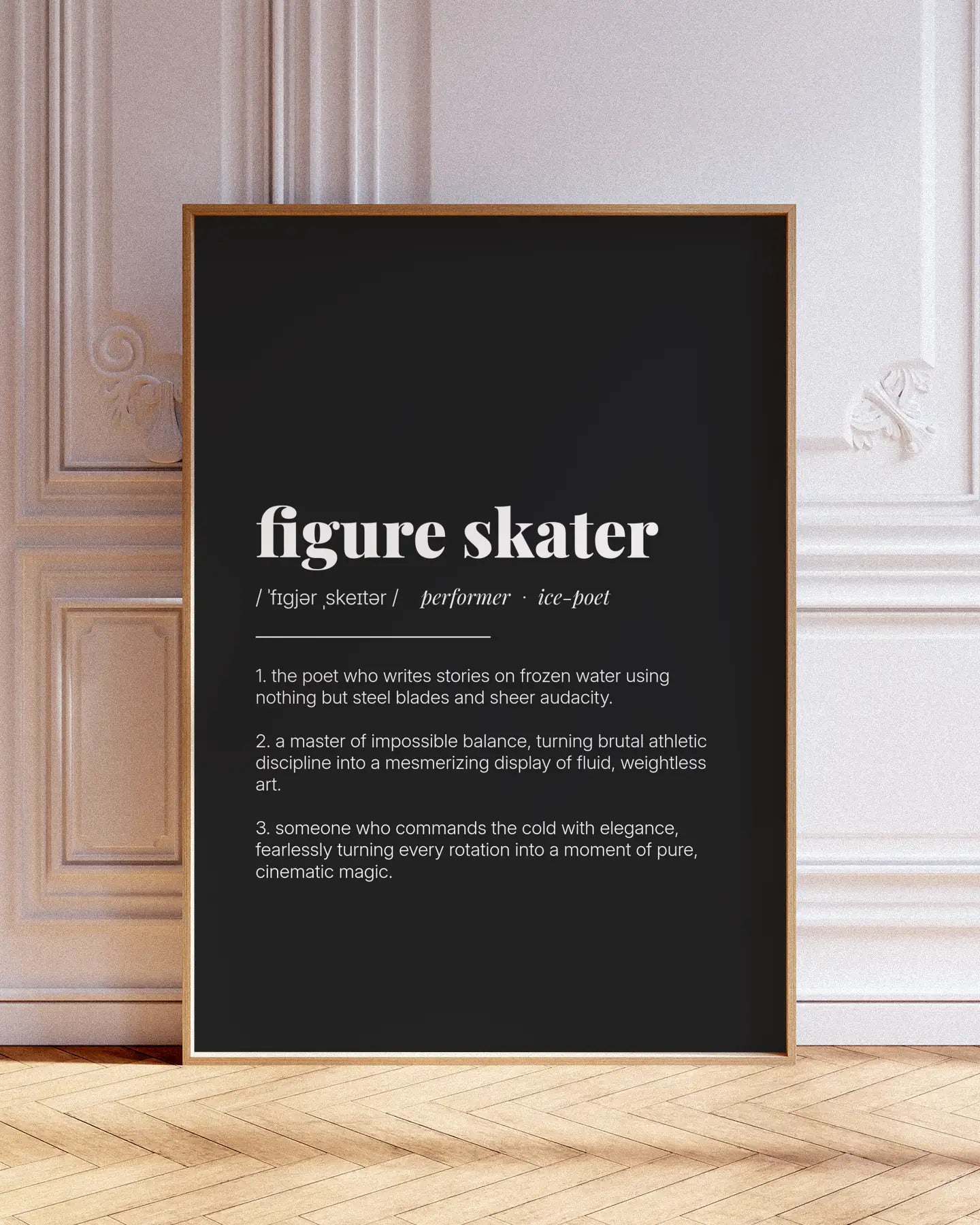 Definition Poster of Figure Skater on Midnight Ink background