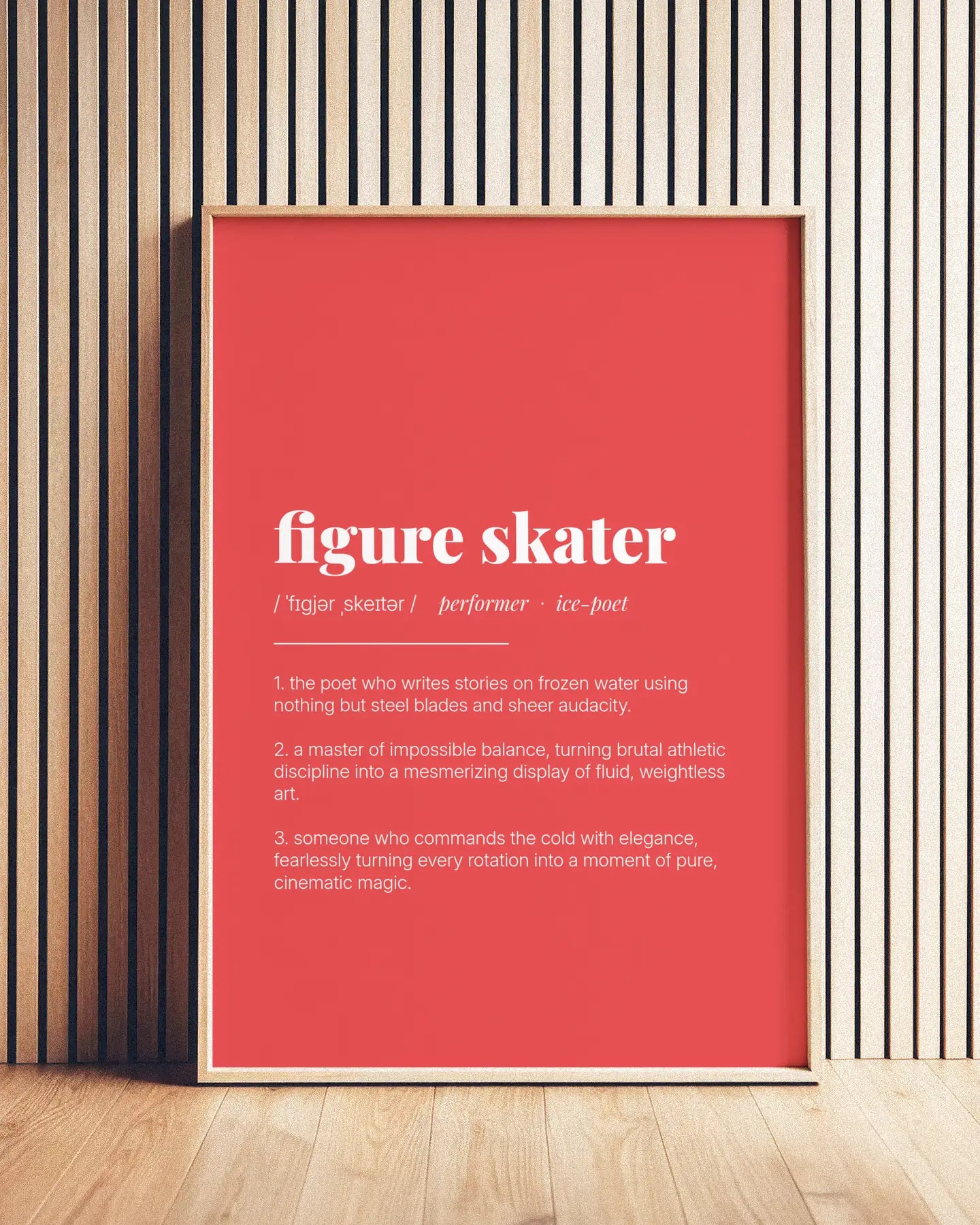Definition Poster of Figure Skater on Strawberry background