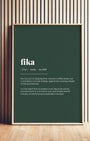 Definition Poster of Fika on Emerald background