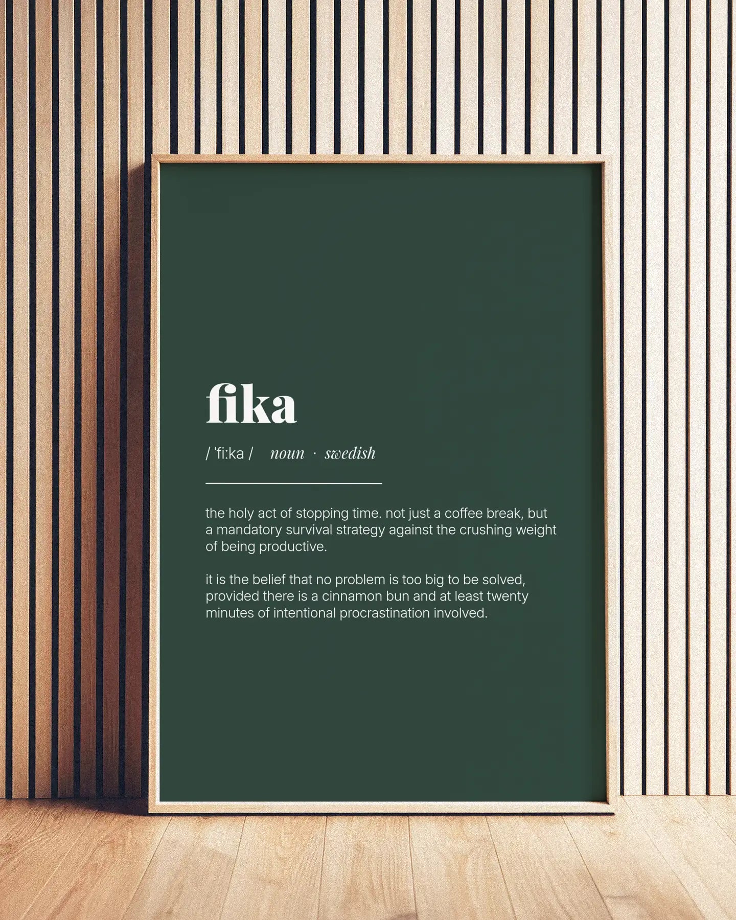 Definition Poster of Fika on Emerald background