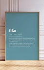 Definition Poster of Fika on Sea Glass background