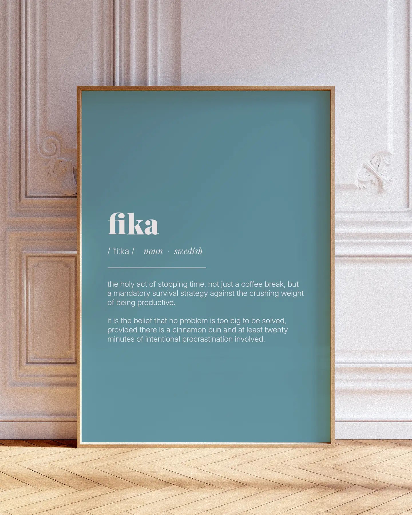 Definition Poster of Fika on Sea Glass background