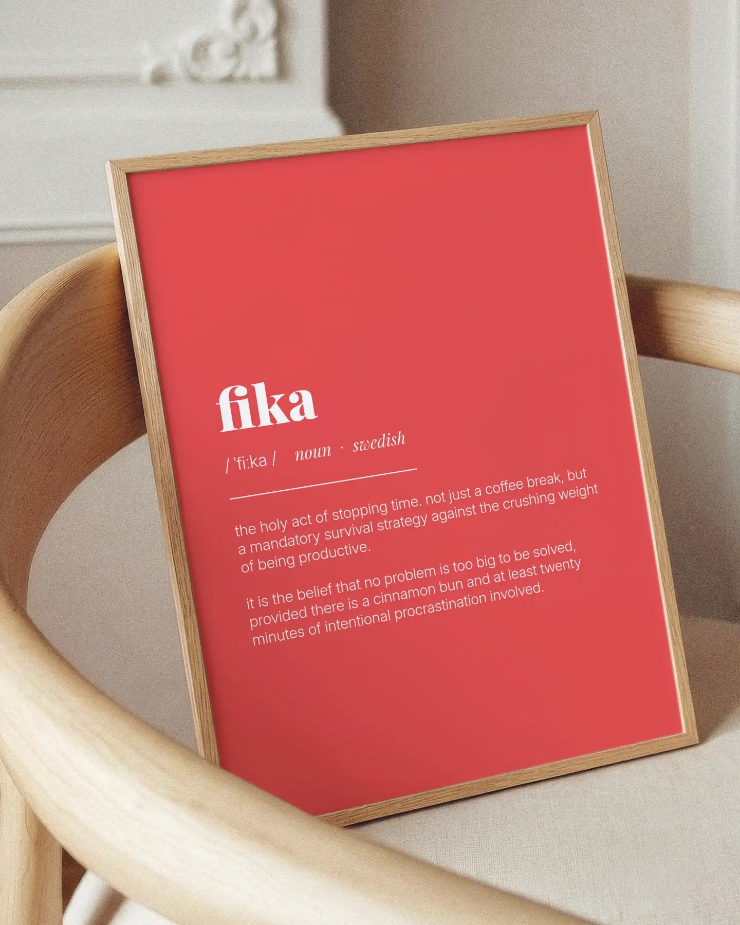 Definition Poster of Fika on Strawberry background