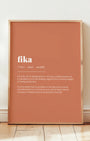Definition Poster of Fika on Terracotta background