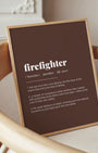Definition Poster of Firefighter on Espresso background