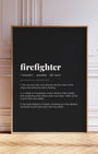 Definition Poster of Firefighter on Midnight Ink background