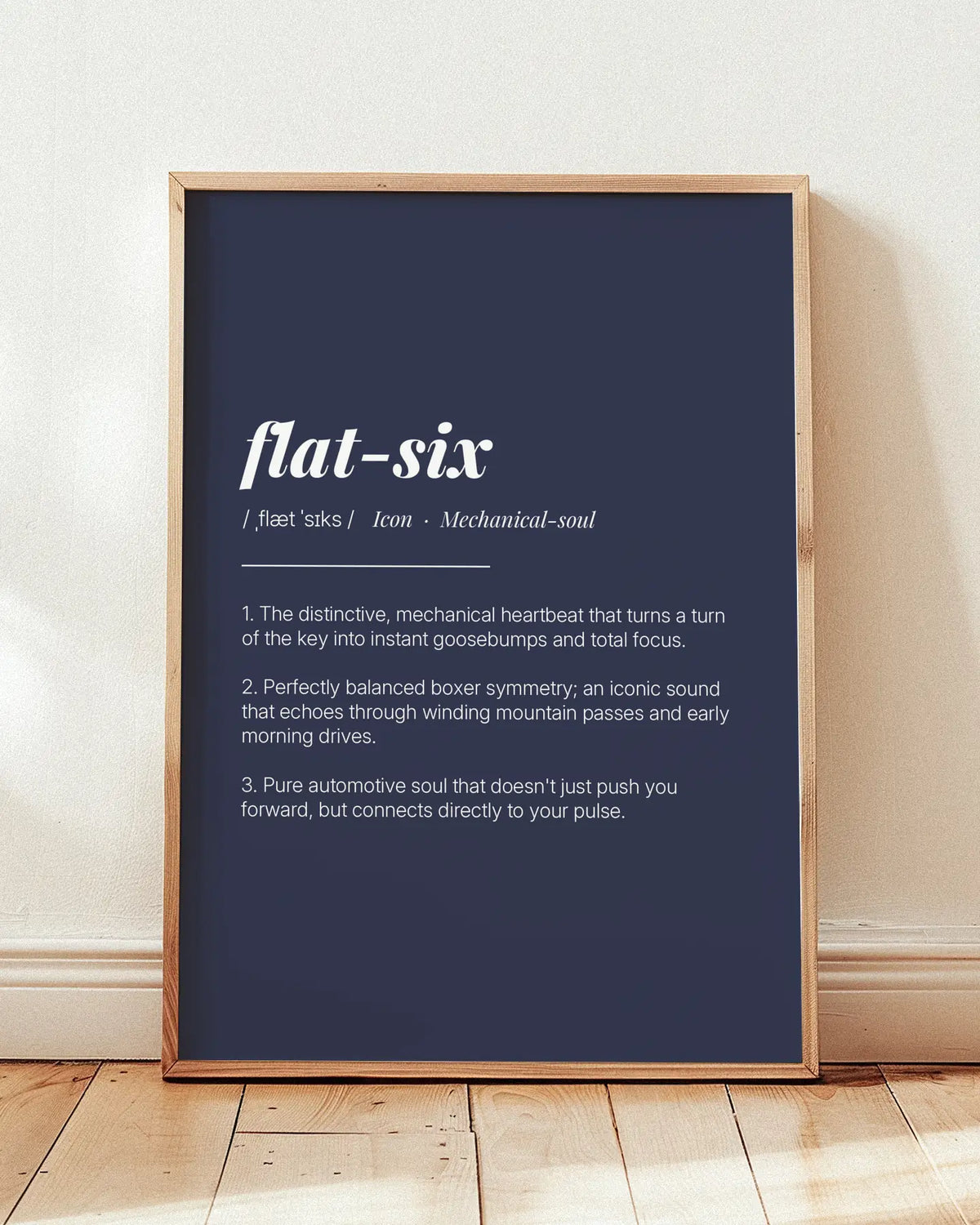Definition Poster of Flat-Six on Deep Navy background