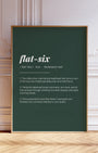 Definition Poster of Flat-Six on Emerald background
