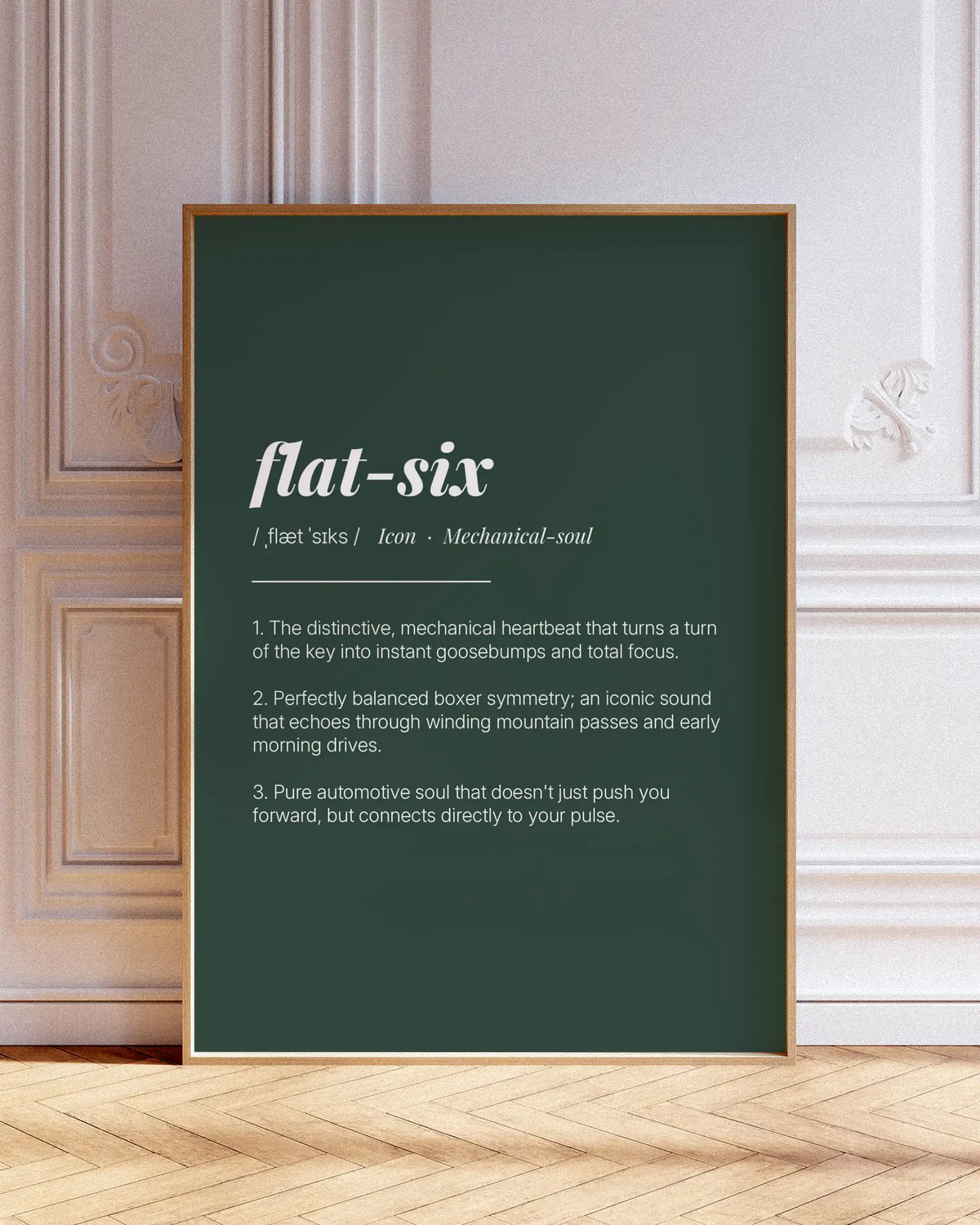 Definition Poster of Flat-Six on Emerald background