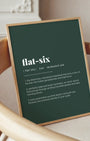 Definition Poster of Flat-Six on Emerald background