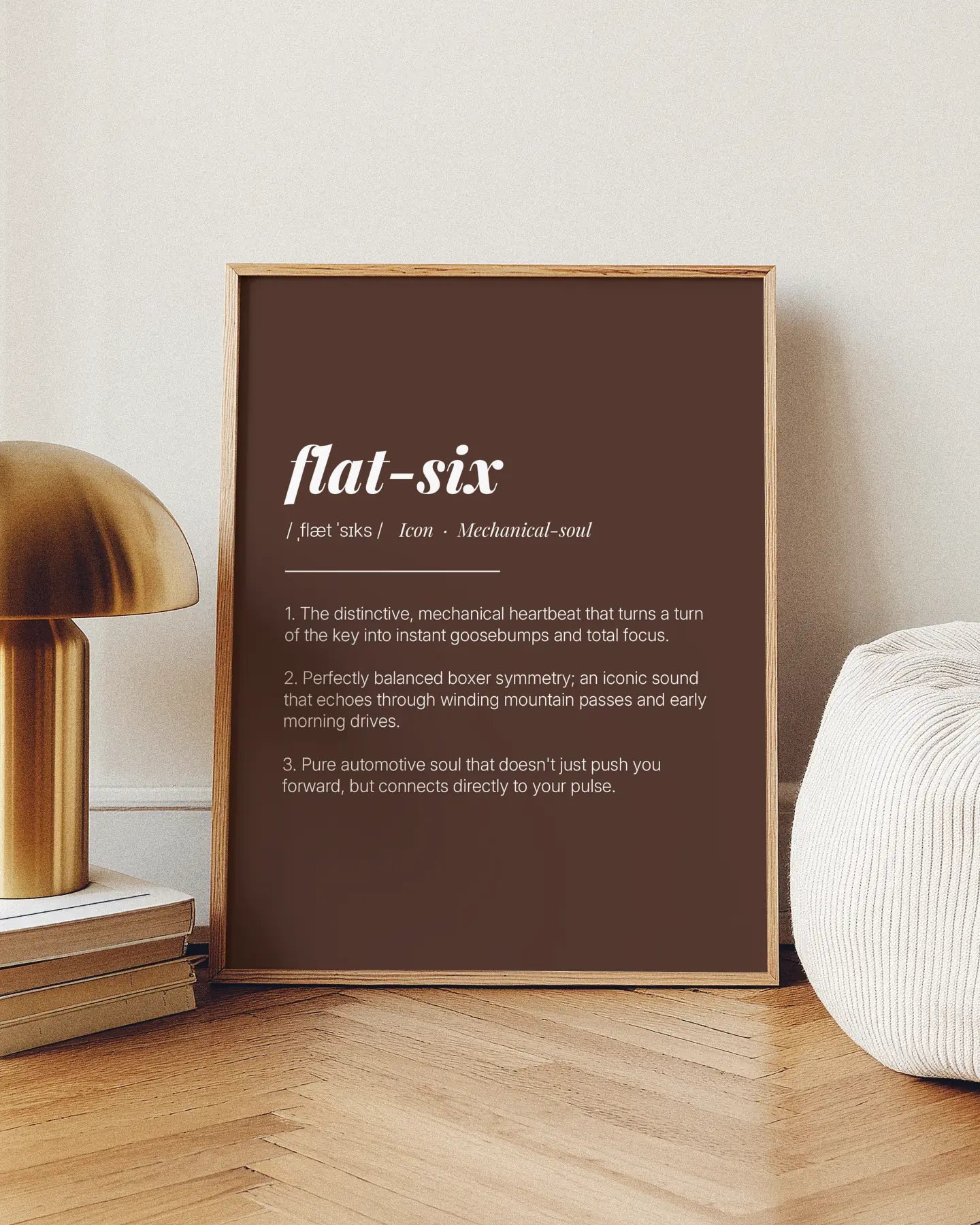 Definition Poster of Flat-Six on Espresso background