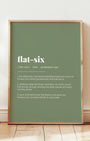 Definition Poster of Flat-Six on Sage Green background