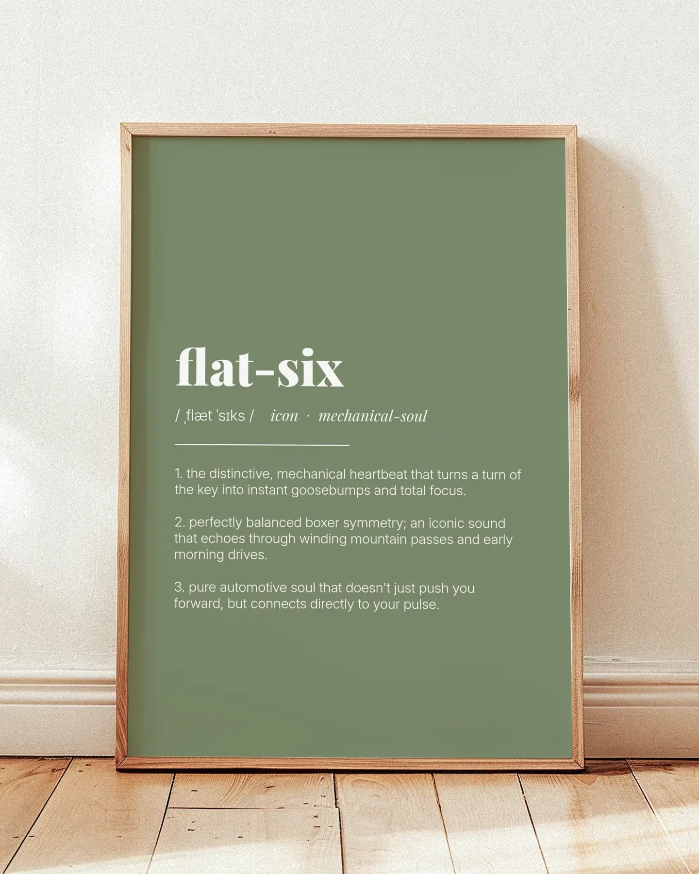 Definition Poster of Flat-Six on Sage Green background