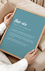 Definition Poster of Flat-Six on Sea Glass background