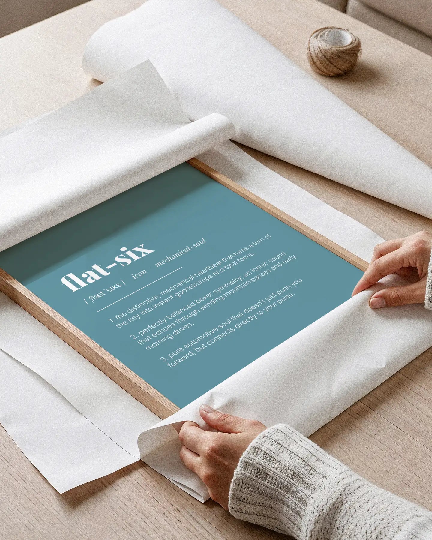 Definition Poster of Flat-Six on Sea Glass background