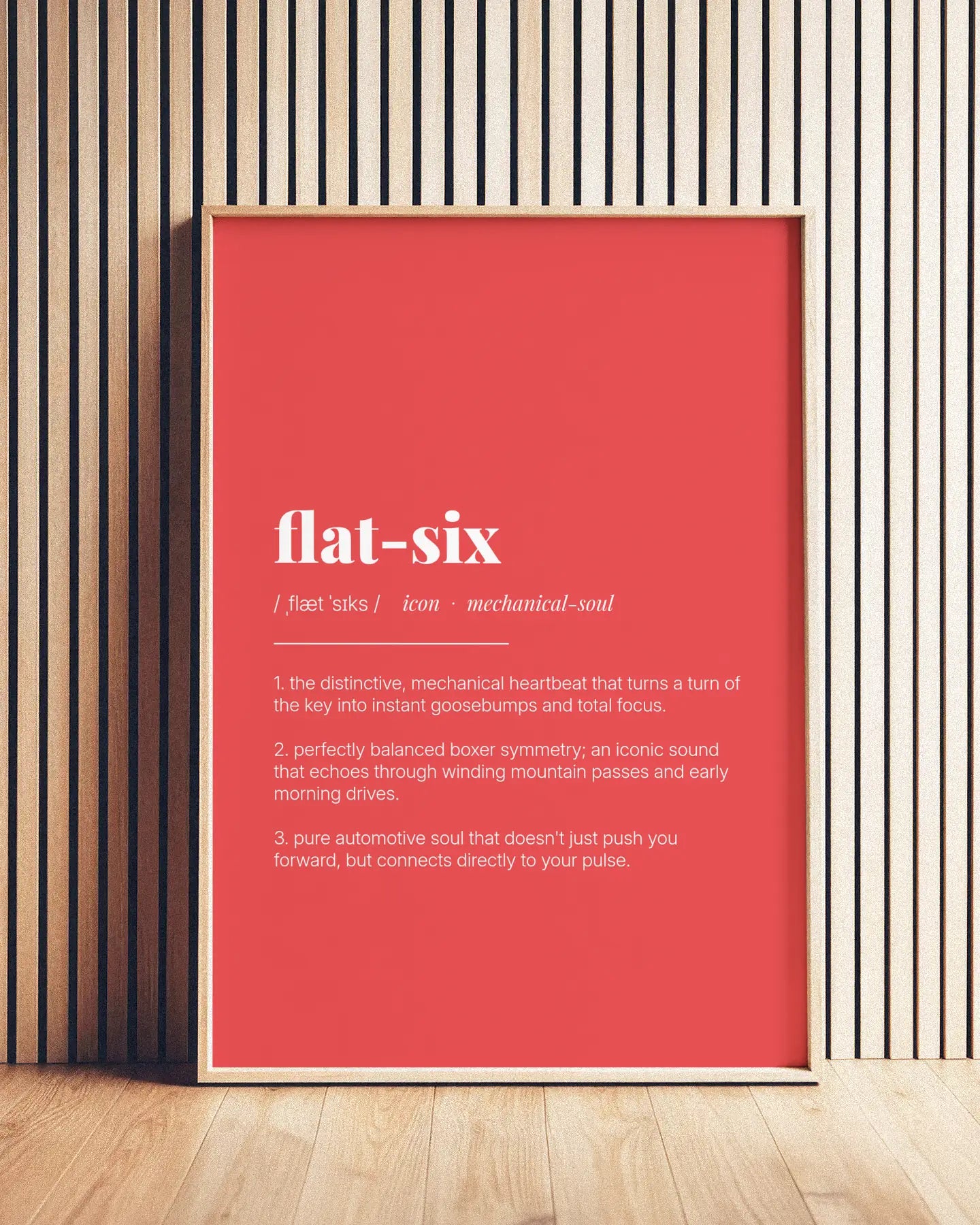 Definition Poster of Flat-Six on Strawberry background