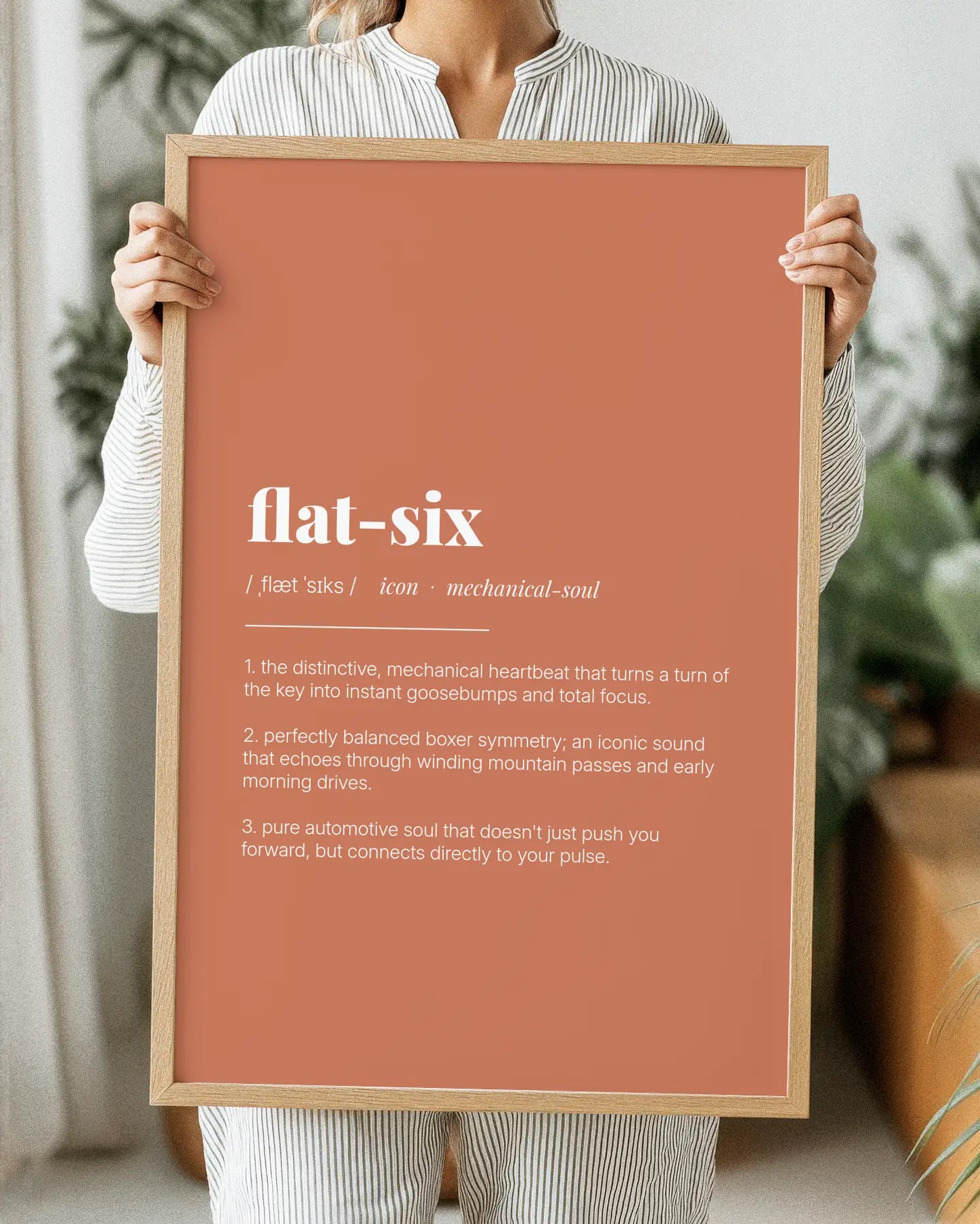 Definition Poster of Flat-Six on Terracotta background