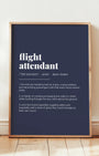 Definition Poster of Flight<br />Attendant on Deep Navy background