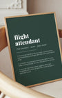 Definition Poster of Flight<br />Attendant on Emerald background