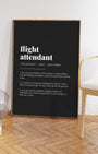 Definition Poster of Flight<br />Attendant on Midnight Ink background