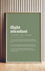 Definition Poster of Flight<br />Attendant on Sage Green background