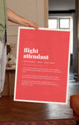 Definition Poster of Flight<br />Attendant on Strawberry background