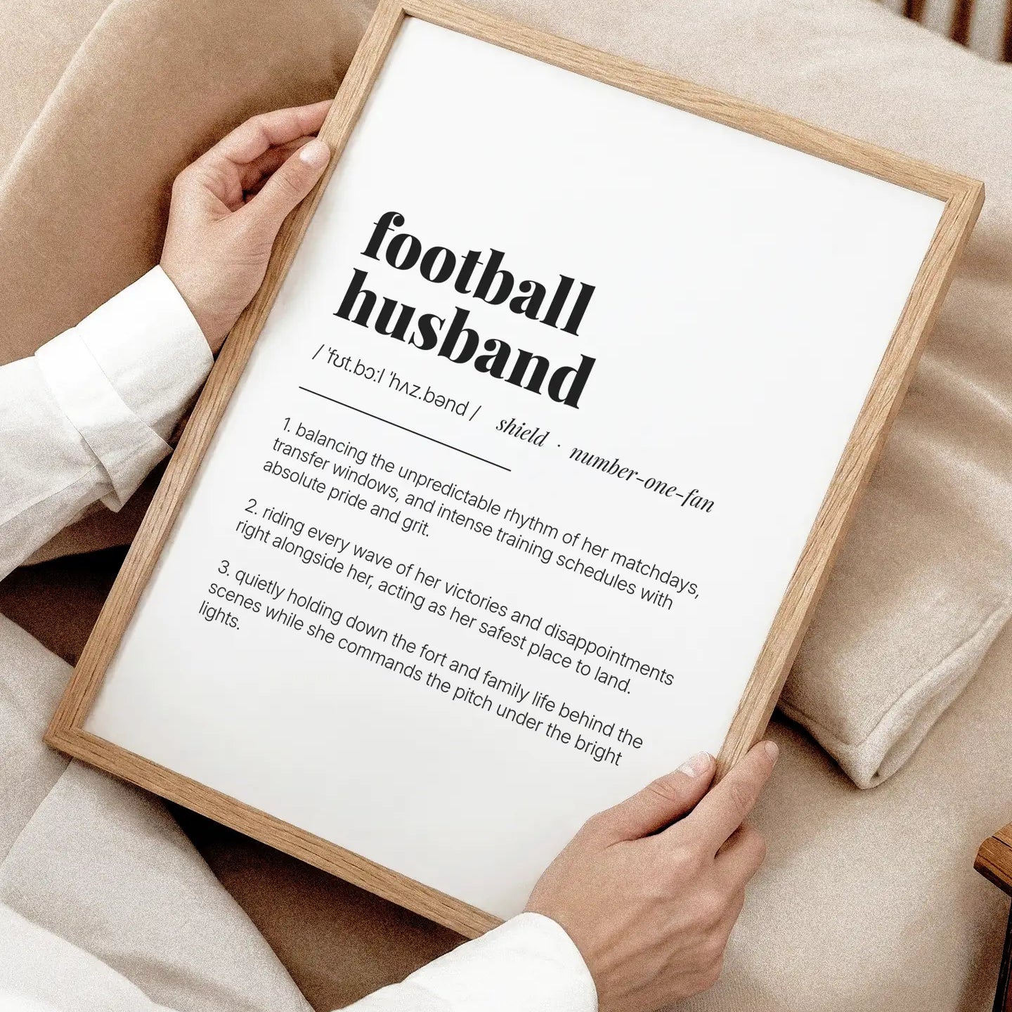 Definition Poster of Football<br />Husband on Gallery White background