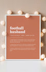 Definition Poster of Football<br />Husband on Terracotta background