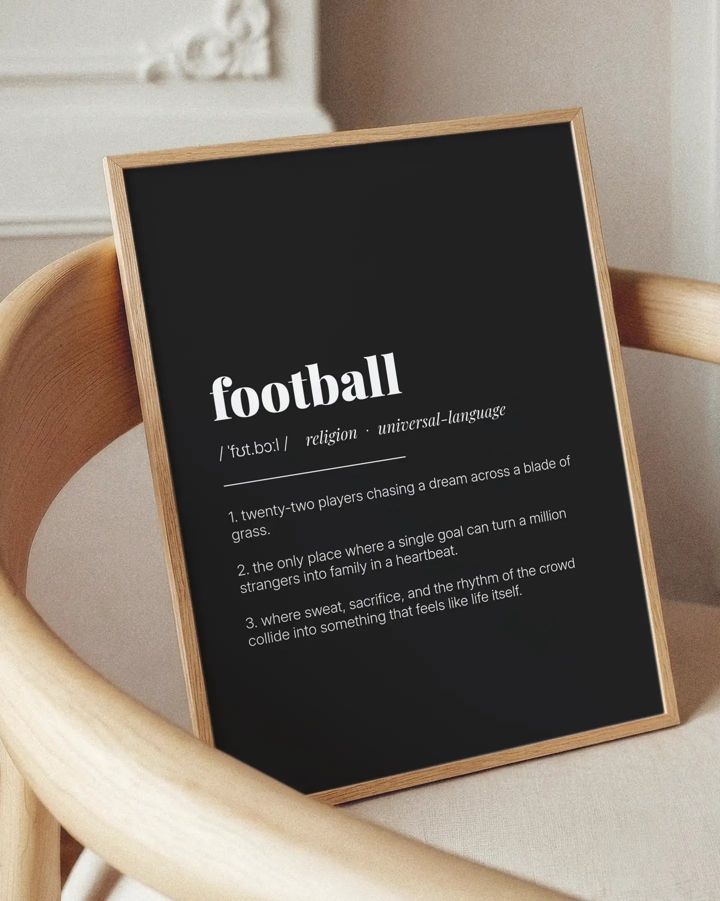 Definition Poster of Football on Midnight Ink background