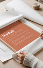 Definition Poster of Football on Terracotta background