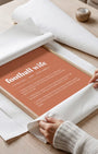Definition Poster of Football Wife on Terracotta background