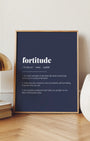 Definition Poster of Fortitude on Deep Navy background