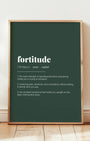 Definition Poster of Fortitude on Emerald background