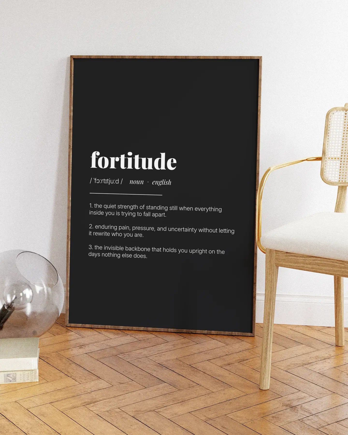 Definition Poster of Fortitude on Midnight Ink background