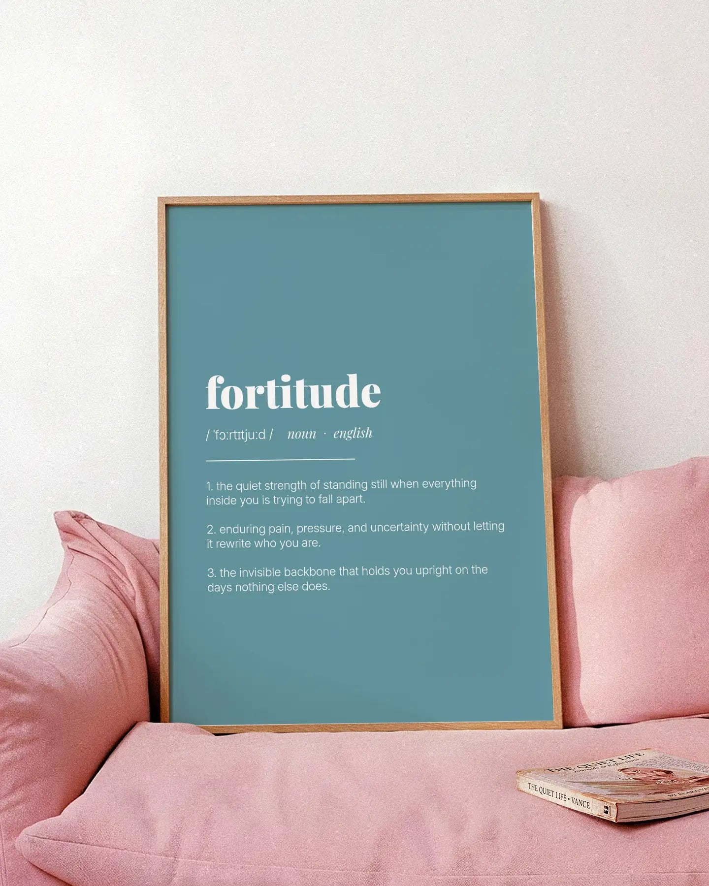 Definition Poster of Fortitude on Sea Glass background