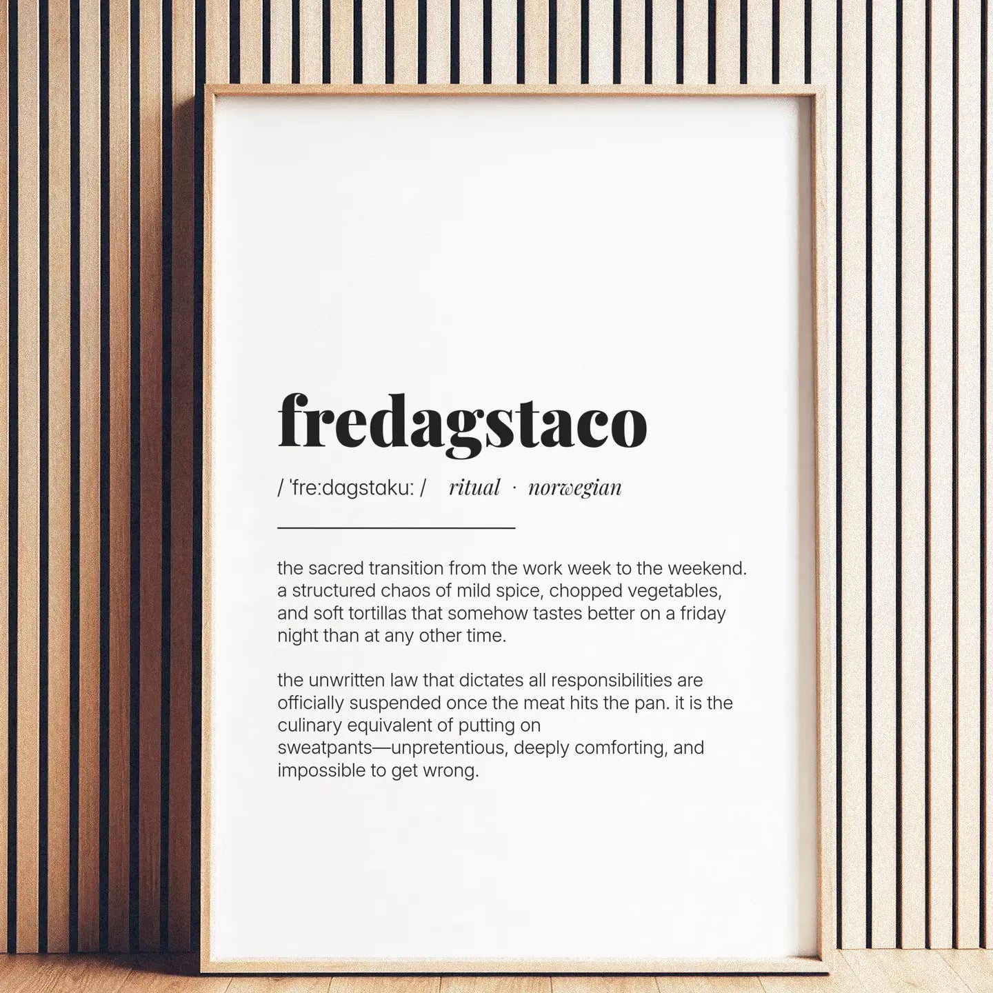 Definition Poster of Fredagstaco on Gallery White background