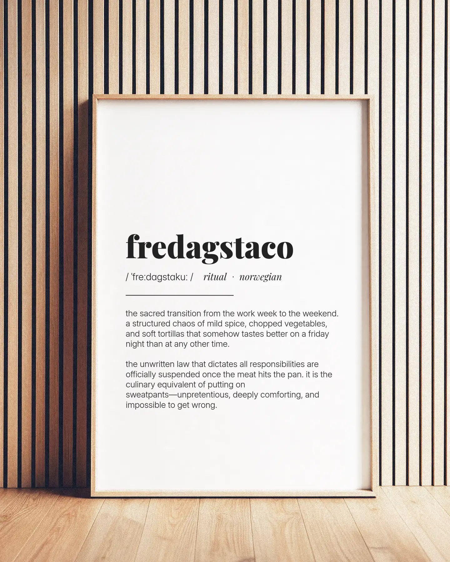 Definition Poster of Fredagstaco on Gallery White background