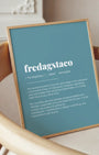 Definition Poster of Fredagstaco on Sea Glass background