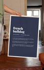 Definition Poster of French<br />Bulldog on Deep Navy background