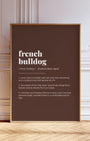 Definition Poster of French<br />Bulldog on Espresso background