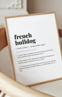 Definition Poster of French<br />Bulldog on Gallery White background